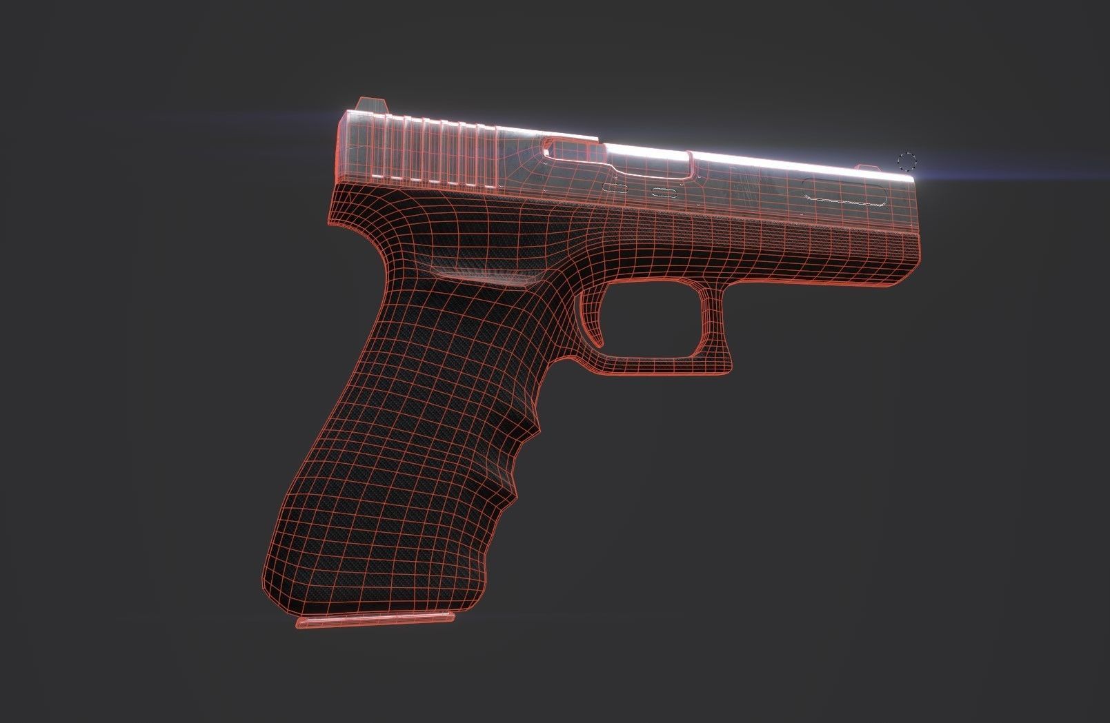 Sci-Fi Glock Low-poly 3D model_14
