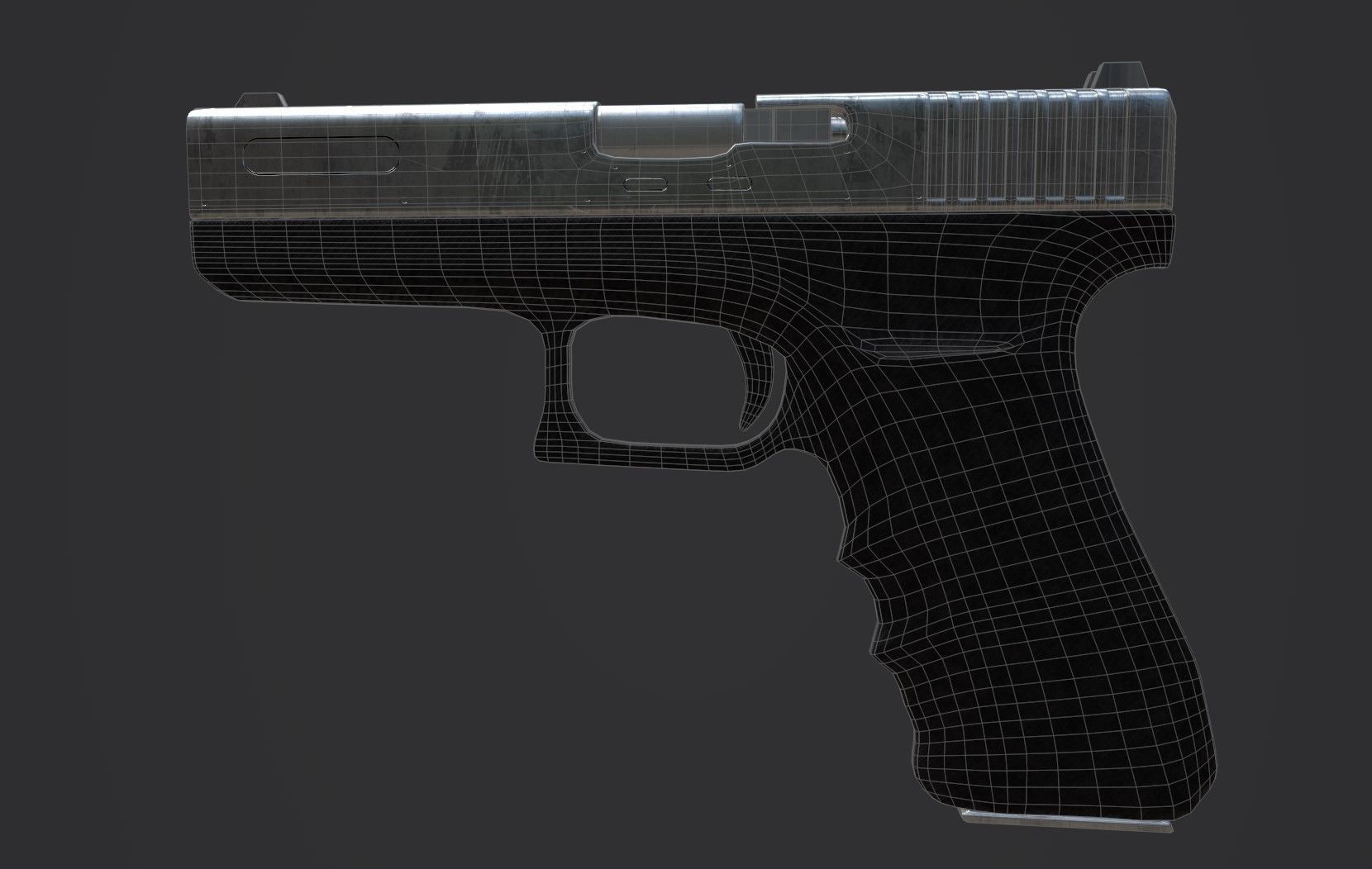 Sci-Fi Glock Low-poly 3D model_4