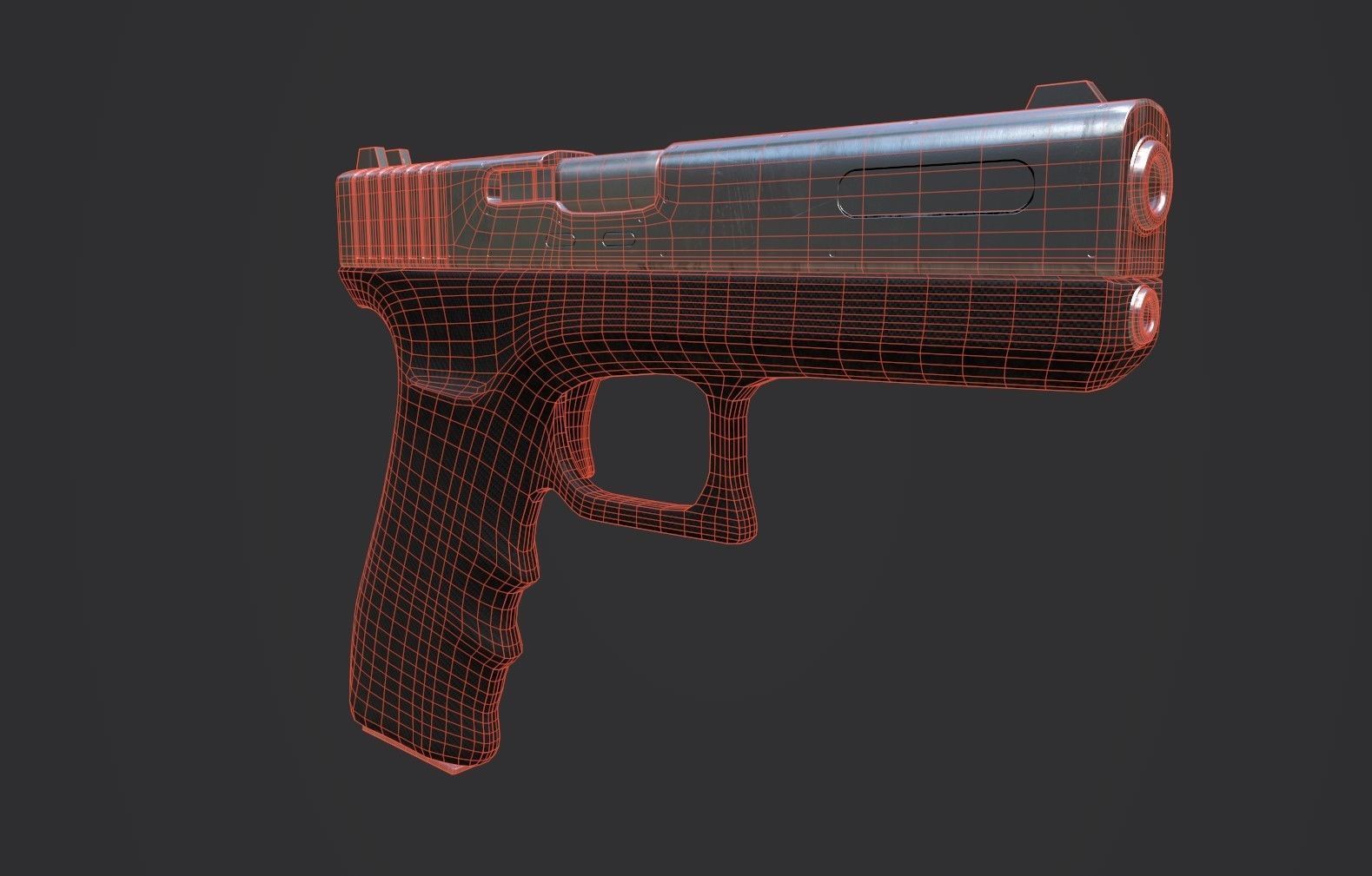 Sci-Fi Glock Low-poly 3D model_7