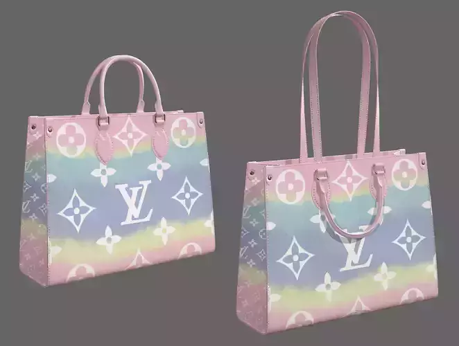 Louis Vuitton Bag Onthego Giant Monogram Pastel Pink Low-poly 3D model