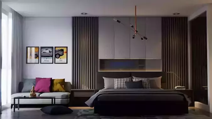 Apartment interior Full Layout Scene 3d Sketchup