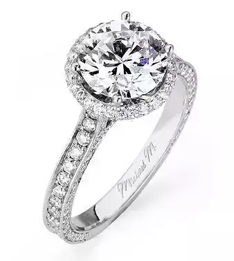 Solitary  fiancailles engagement drop entourage ring -CG54