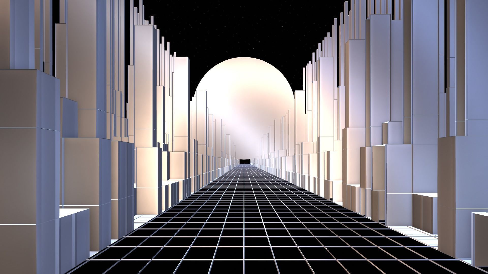 Synthwave Retrowave Vaporwave Animated Free 3D model_5