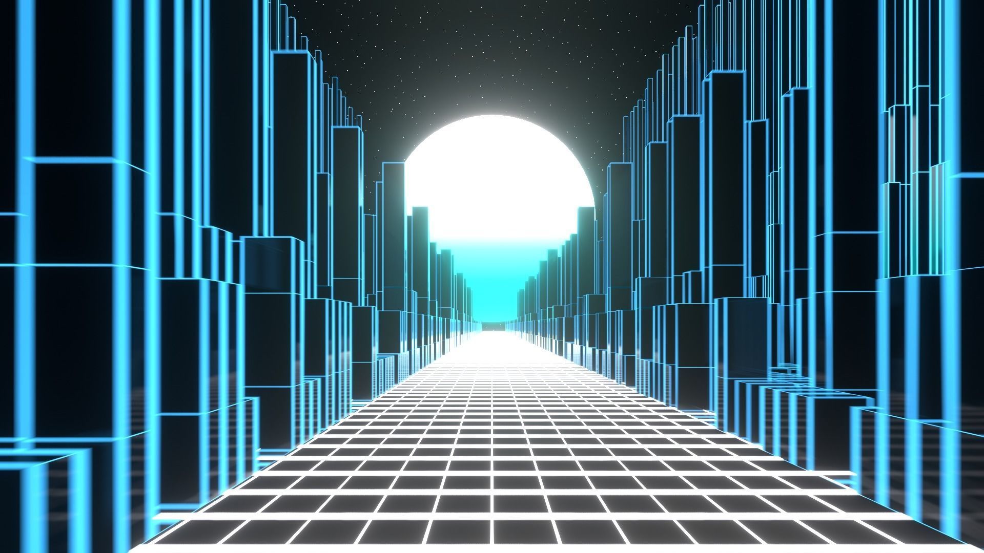 Synthwave Retrowave Vaporwave Animated Free 3D model_4