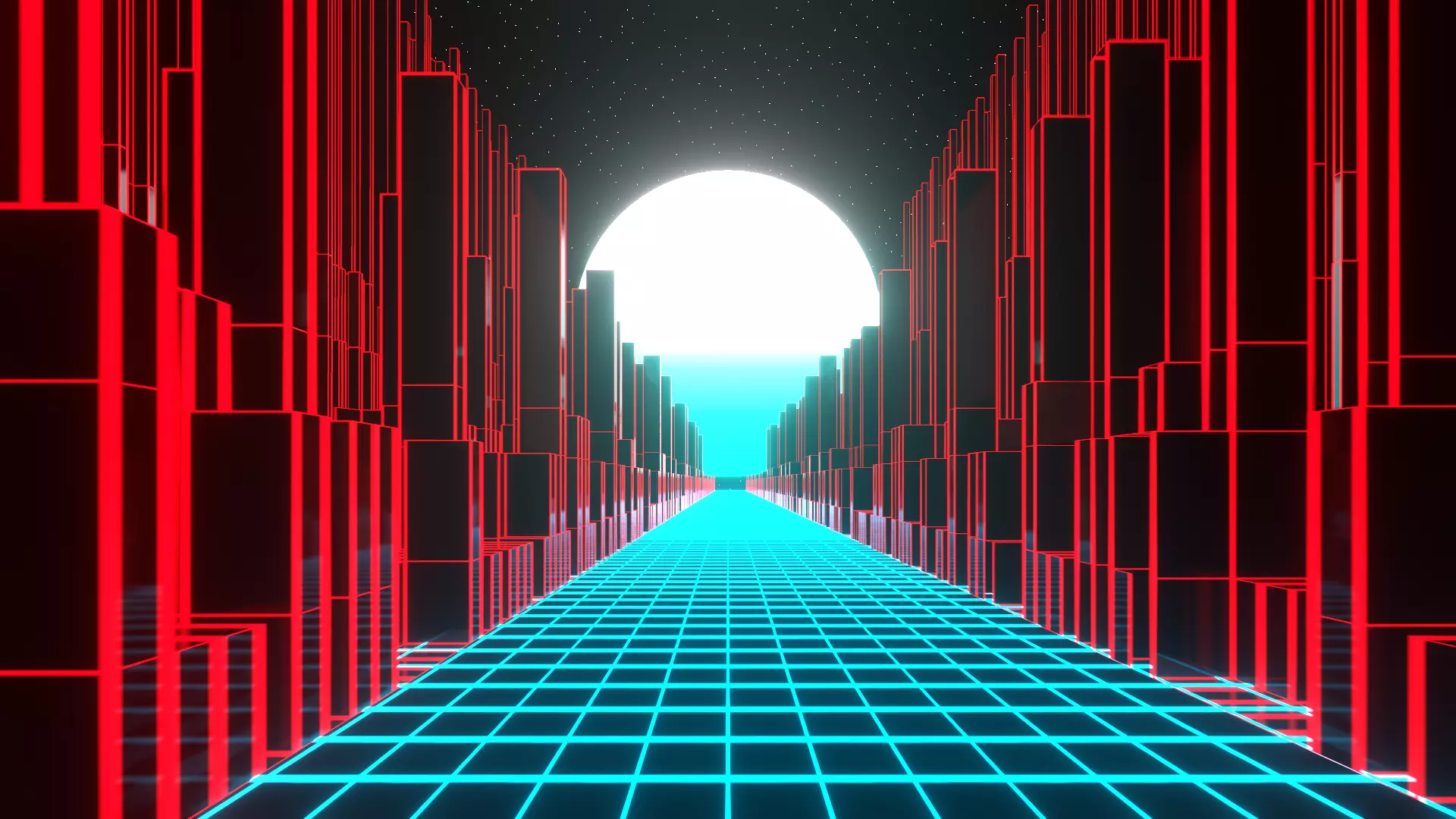 Synthwave Retrowave Vaporwave Animated Free 3D model_0