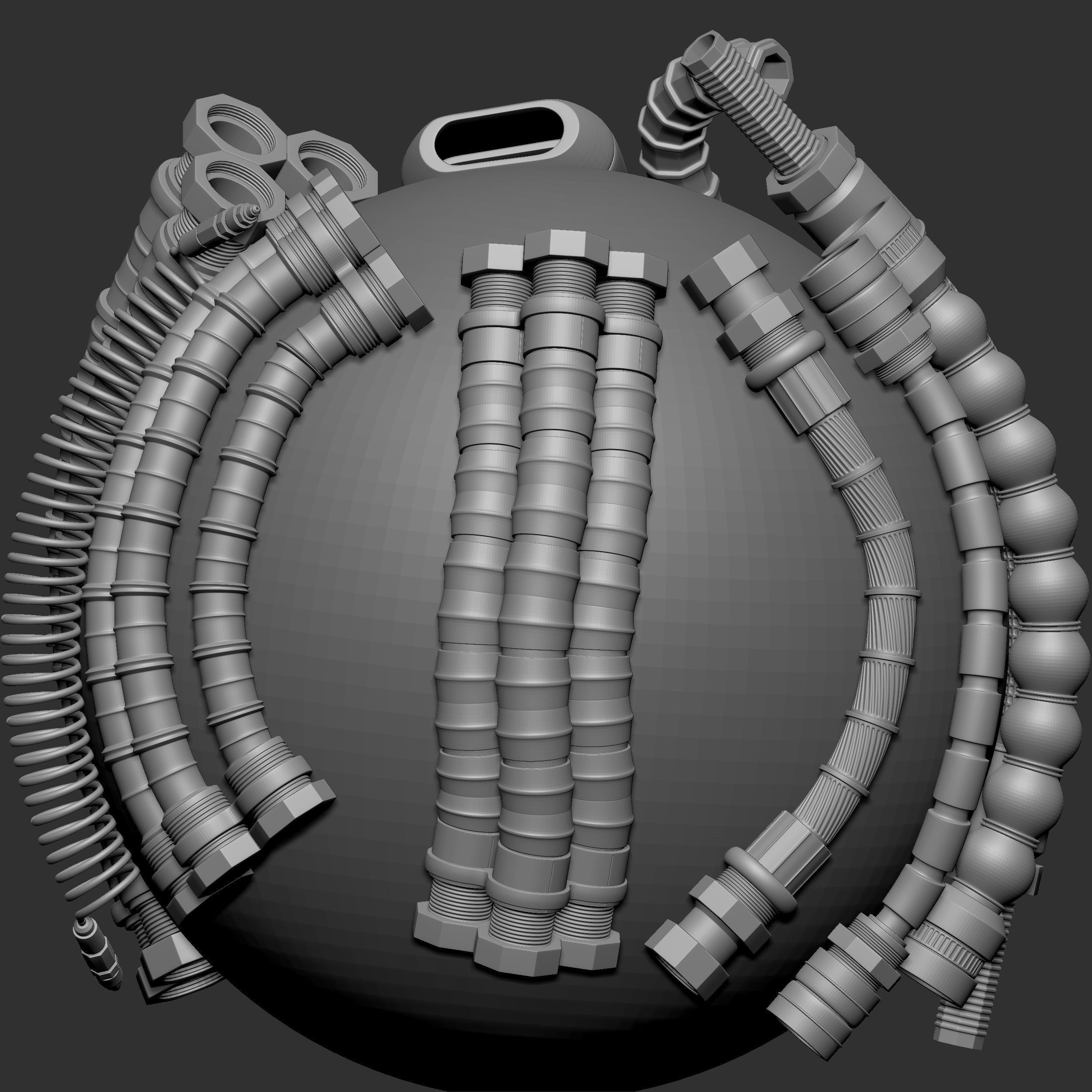 55 IMM Brushes Hoses And Tubes Low-poly 3D model_2