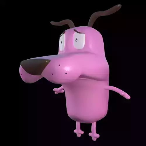 Courage the cowardly Dog 3d Printing Ready Model Pose 1 3D print model
