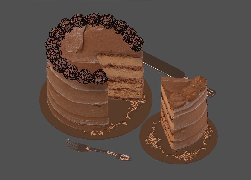 Milk Chocolate Cake 3D model_11