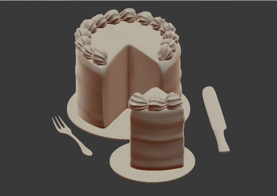 Milk Chocolate Cake 3D model_8