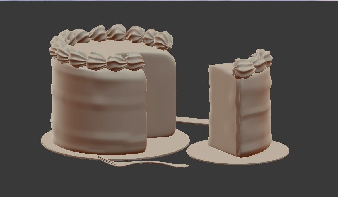 Milk Chocolate Cake 3D model_7