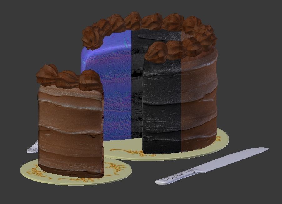 Milk Chocolate Cake 3D model_12
