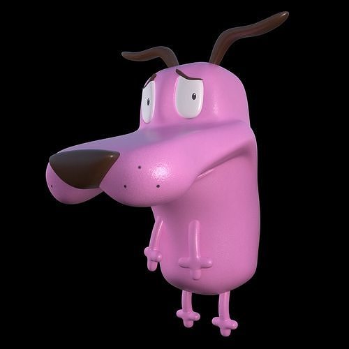 Courage the cowardly Dog 3d Printing Pose 2 Low-poly 3D print model