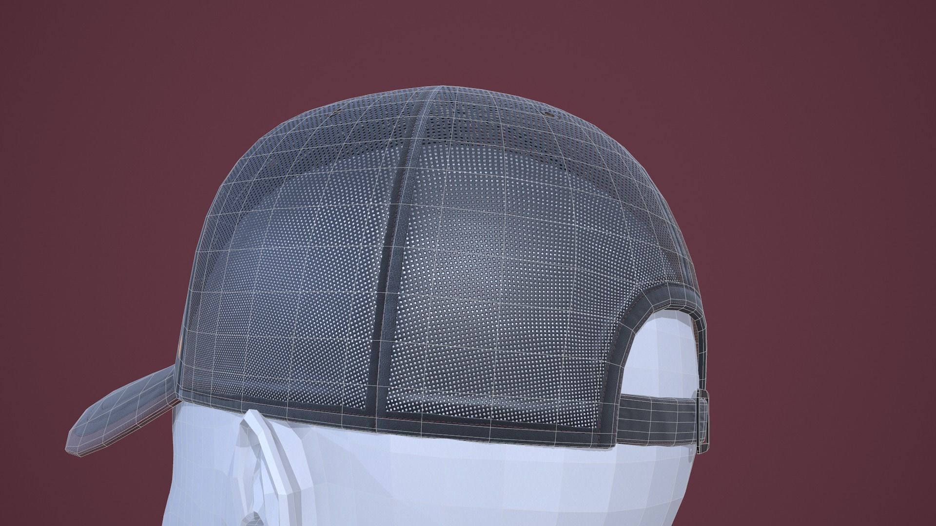 Baseball Cap Low-poly 3D model_13