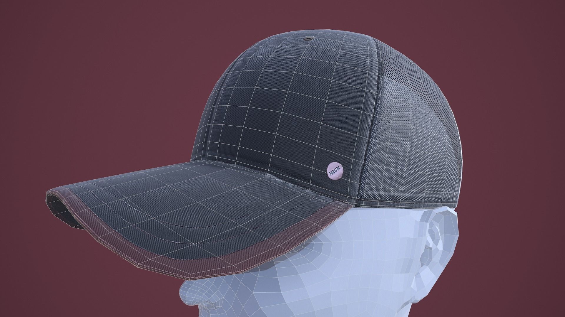 Baseball Cap Low-poly 3D model_12