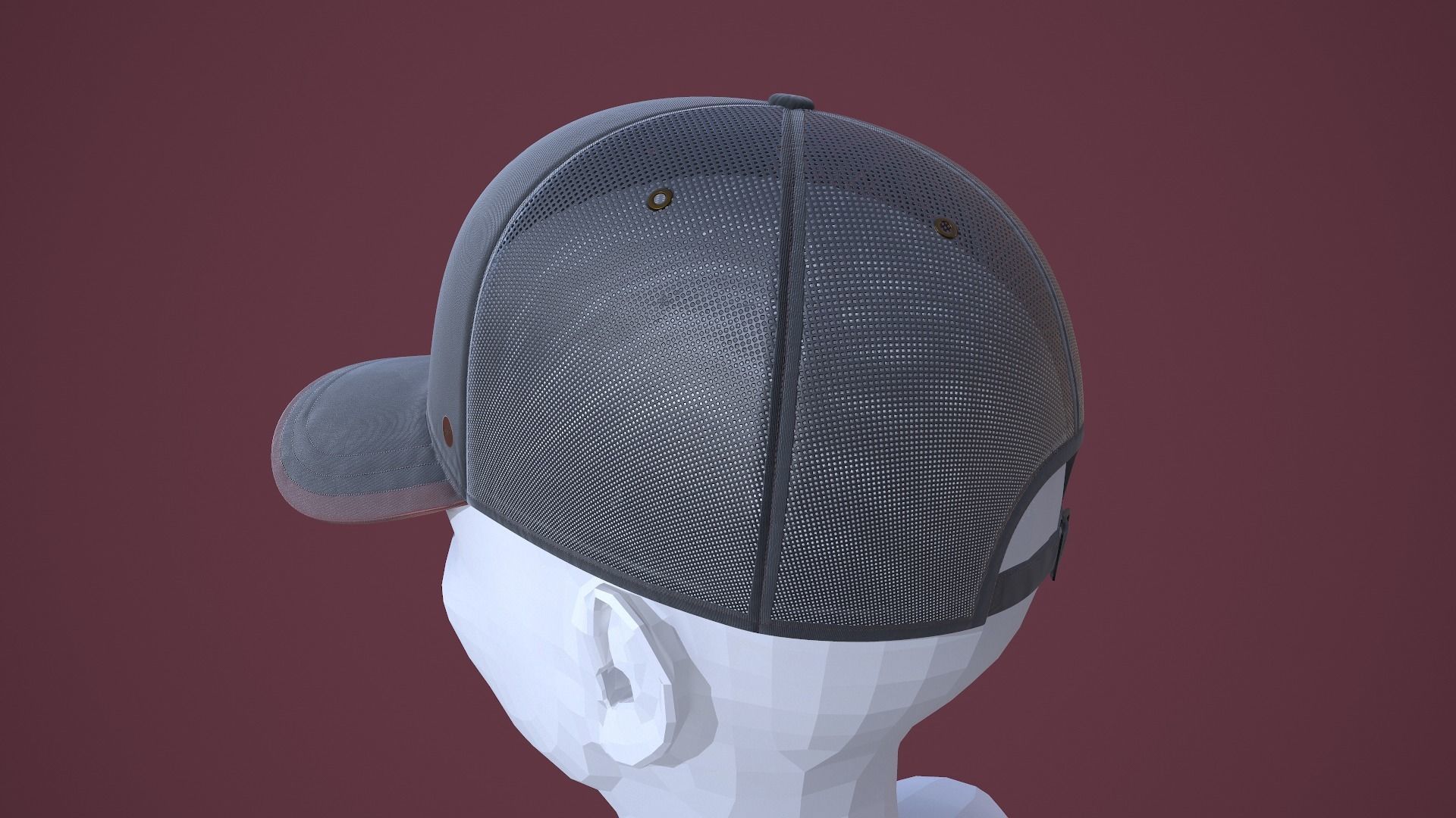 Baseball Cap Low-poly 3D model_3