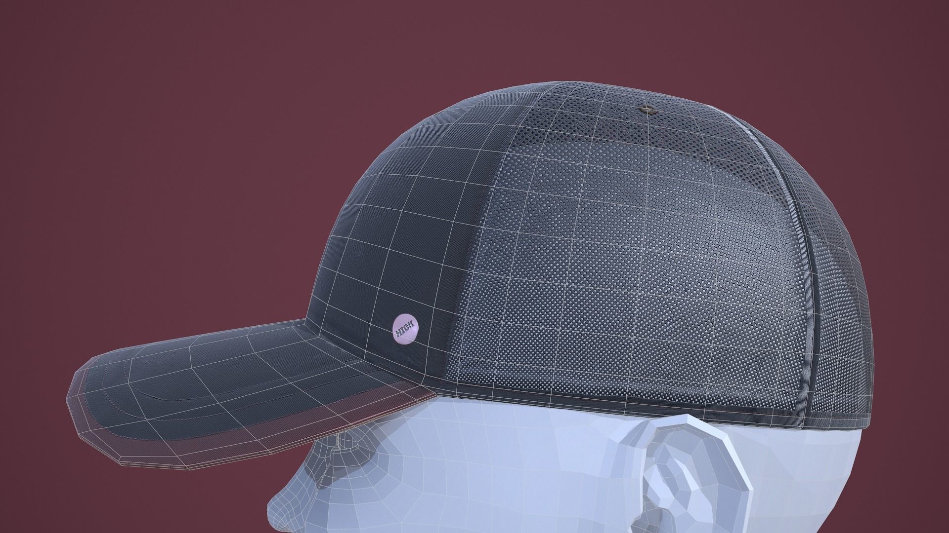 Baseball Cap Low-poly 3D model_17