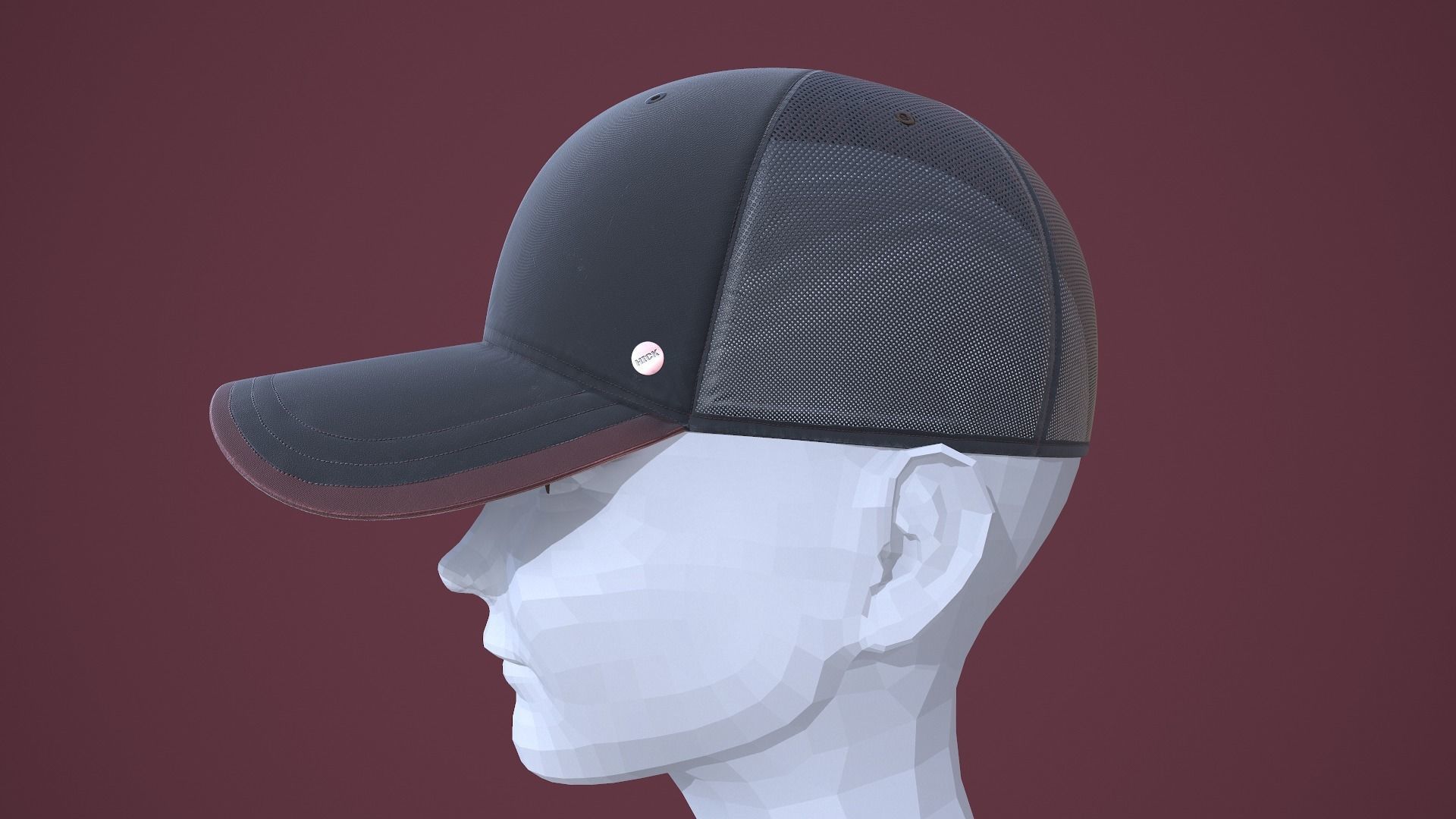 Baseball Cap Low-poly 3D model_2