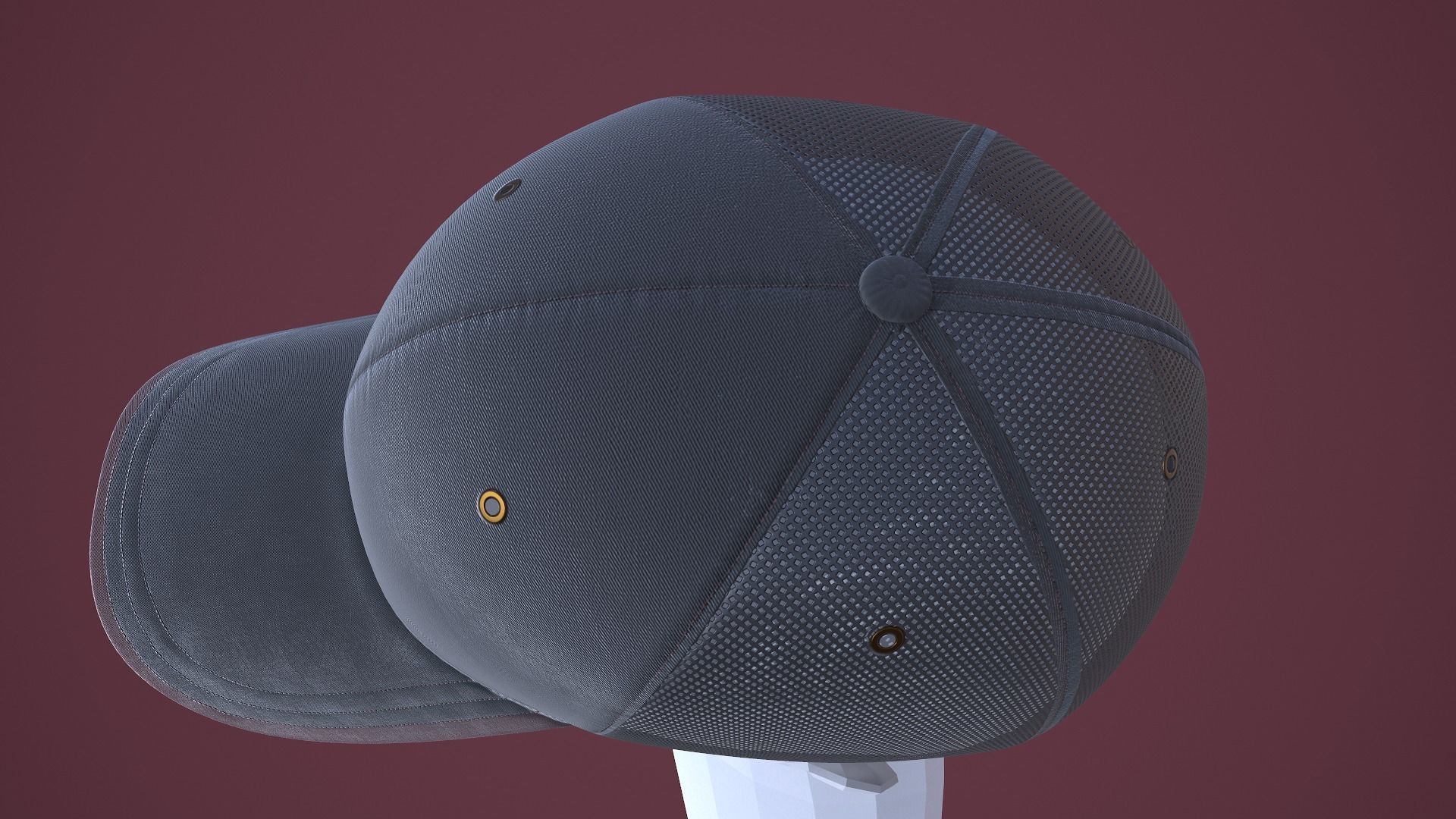 Baseball Cap Low-poly 3D model_5