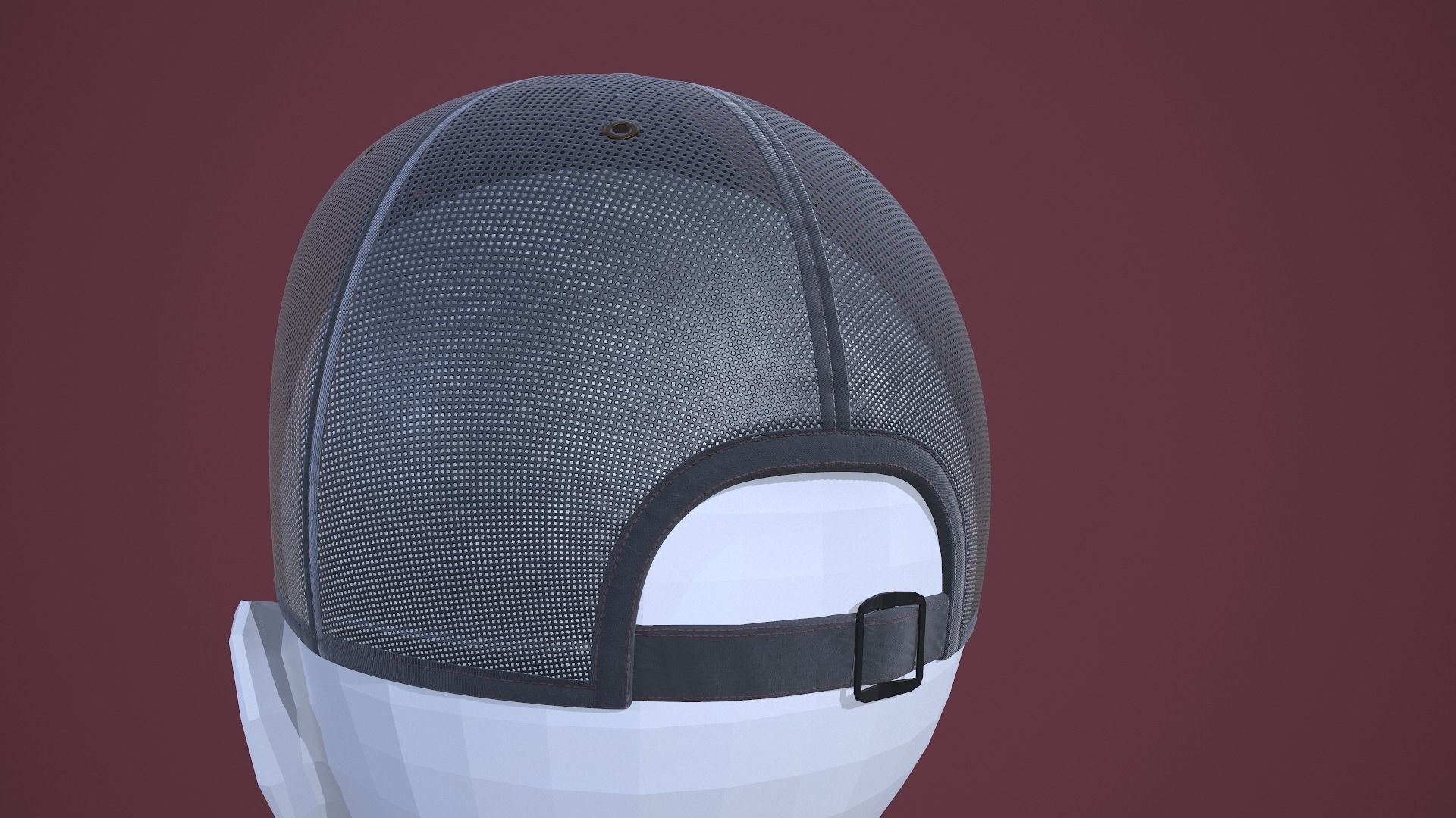 Baseball Cap Low-poly 3D model_4