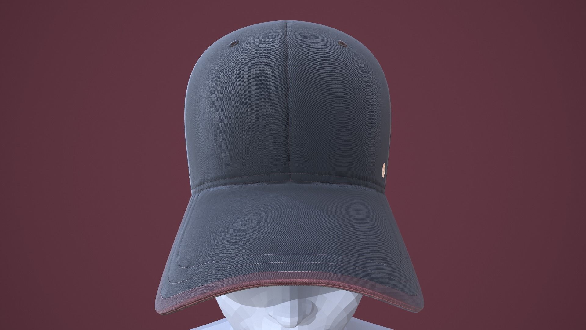Baseball Cap Low-poly 3D model_6