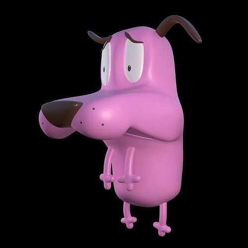 Courage the cowardly Dog 3d Printing Pose 3 Low-poly 3D print model