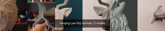 Hanging Low Poly Animals 3D Model Collection