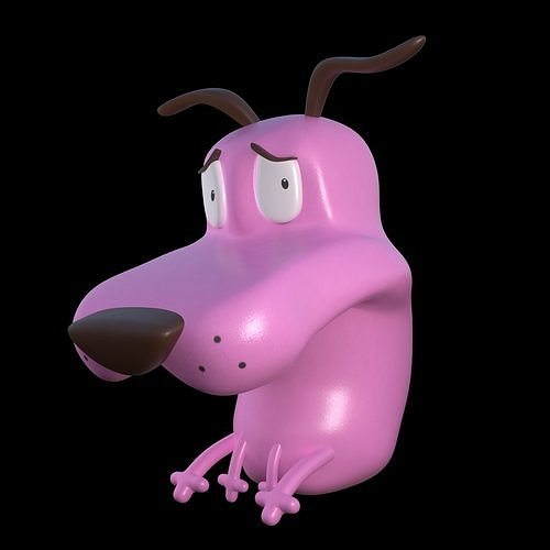Courage the cowardly Dog 3d Printing Pose 4 Low-poly 3D print model
