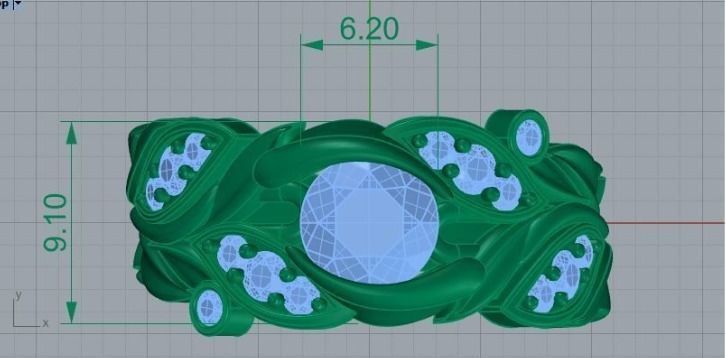 leaf ring 186 3D print model_1
