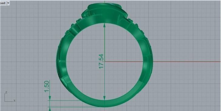 leaf ring 186 3D print model_2