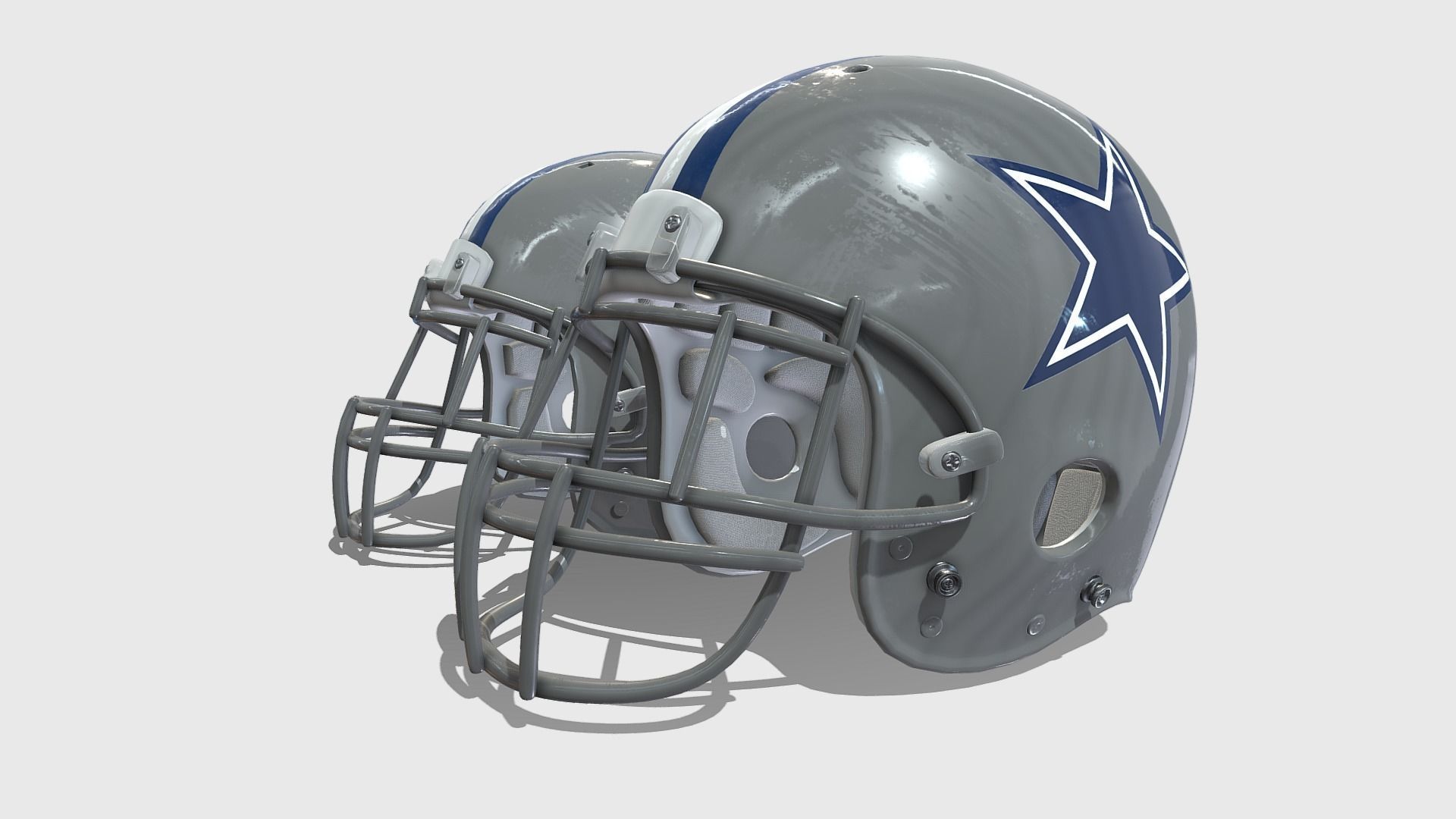 American Football Helmet Low-poly 3D model_9