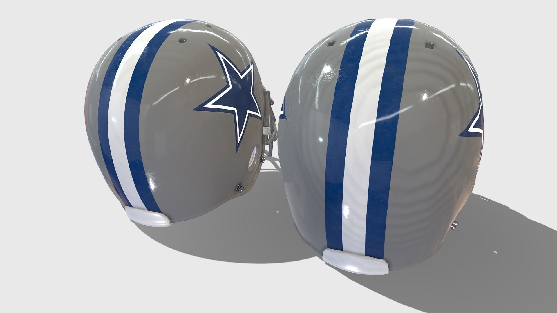American Football Helmet Low-poly 3D model_11