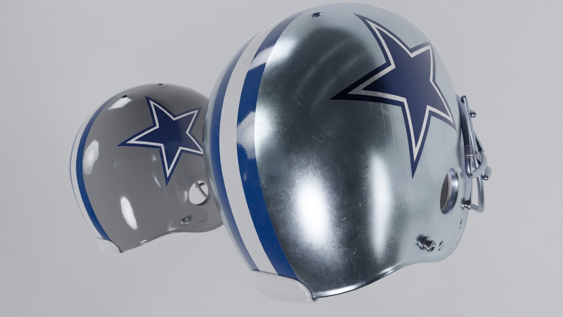 American Football Helmet Low-poly 3D model_6