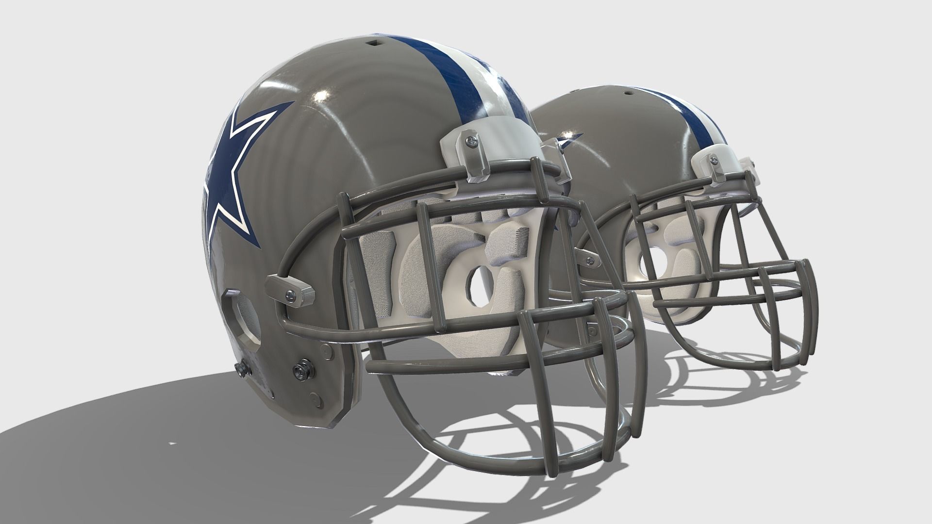 American Football Helmet Low-poly 3D model_12