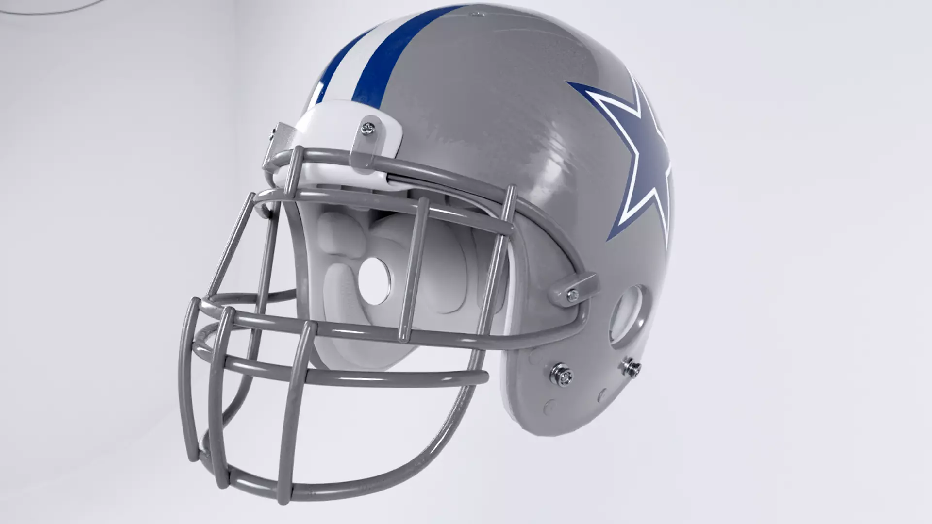 American Football Helmet Low-poly 3D model_0