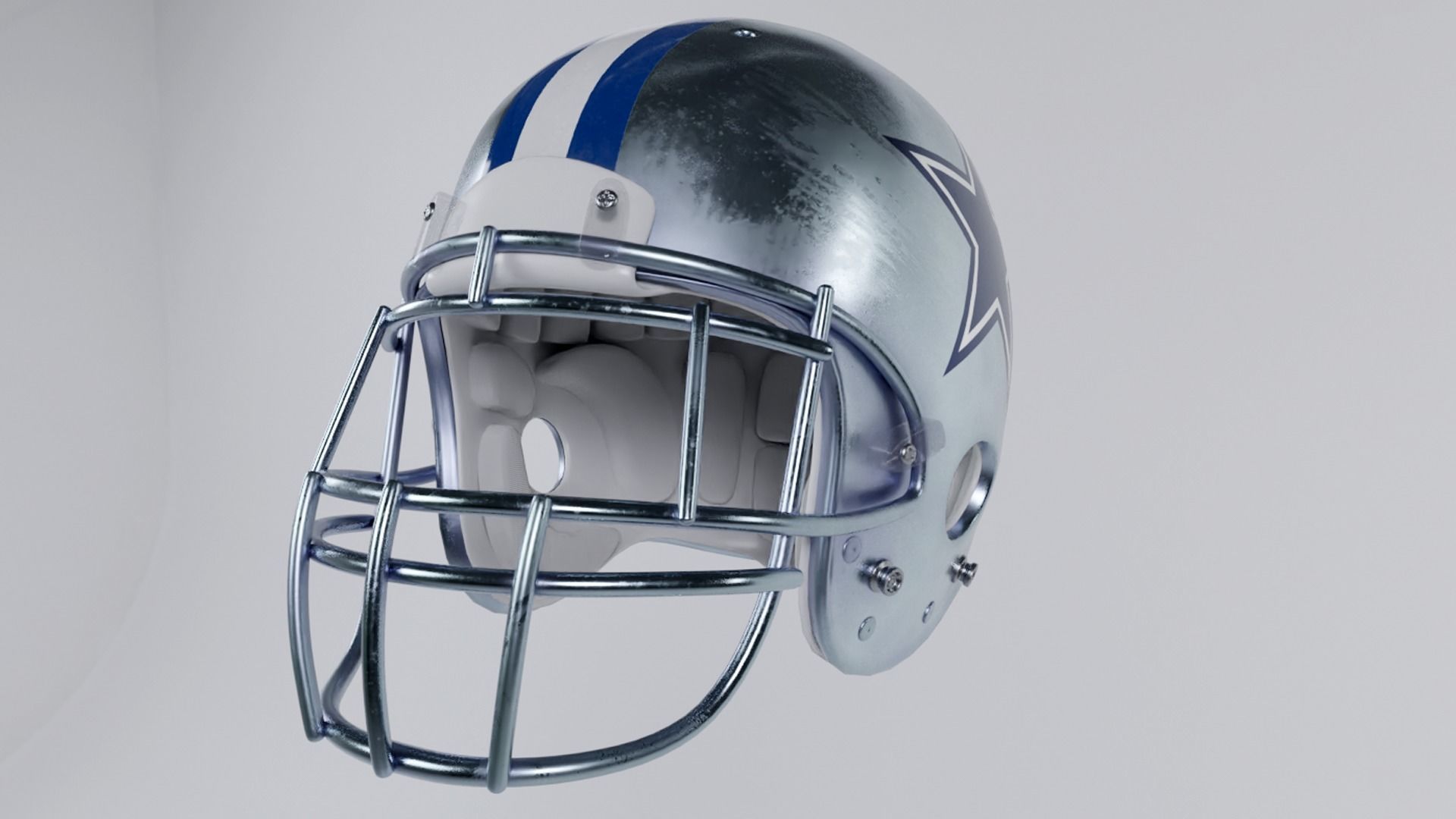 American Football Helmet Low-poly 3D model_1