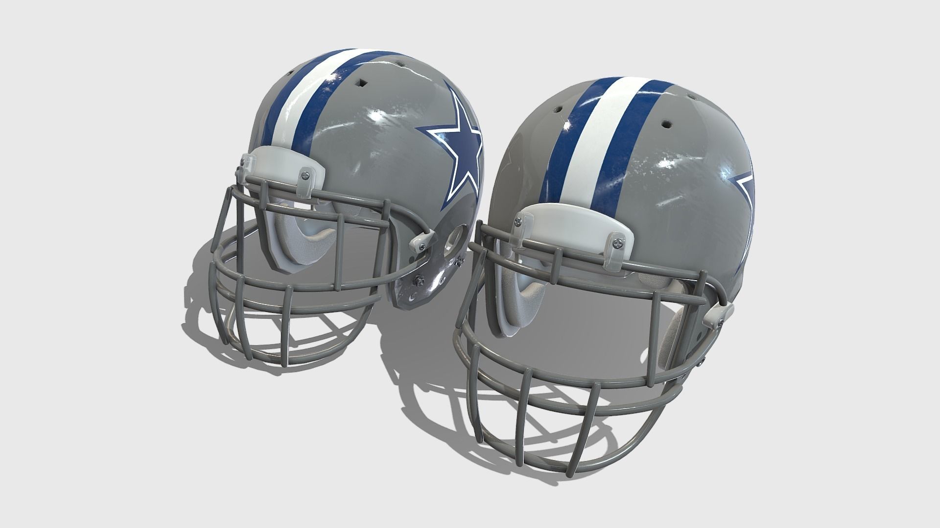 American Football Helmet Low-poly 3D model_10
