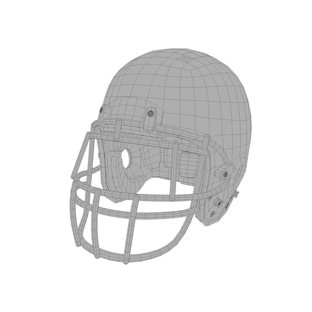 American Football Helmet Low-poly 3D model_15