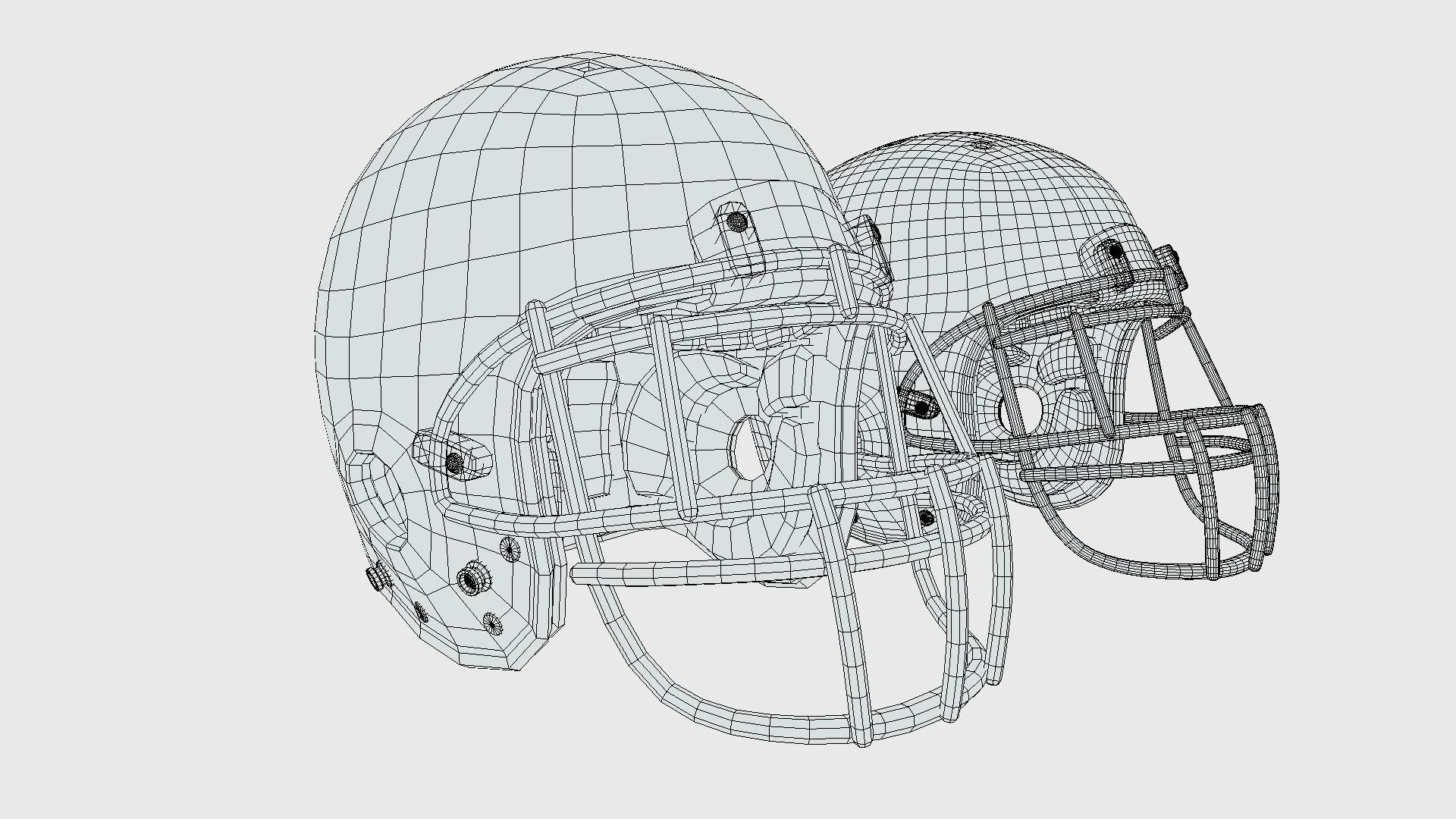 American Football Helmet Low-poly 3D model_13