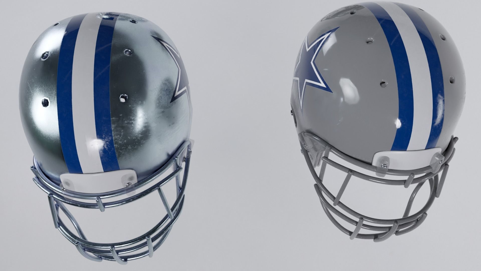 American Football Helmet Low-poly 3D model_5