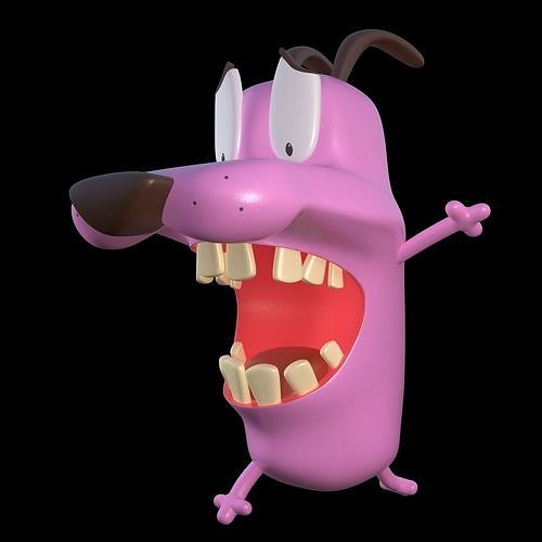 Courage the cowardly Dog 3d Printing Pose 6 Low-poly 3D print model