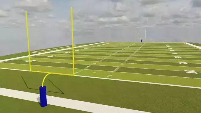 American Football Field Low-poly 3D model