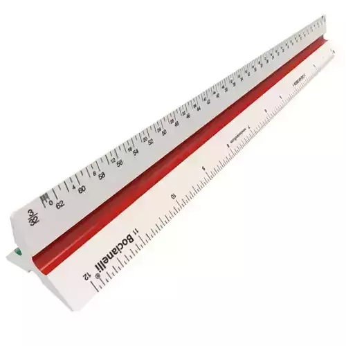 Architect Ruler Low-poly 3D model