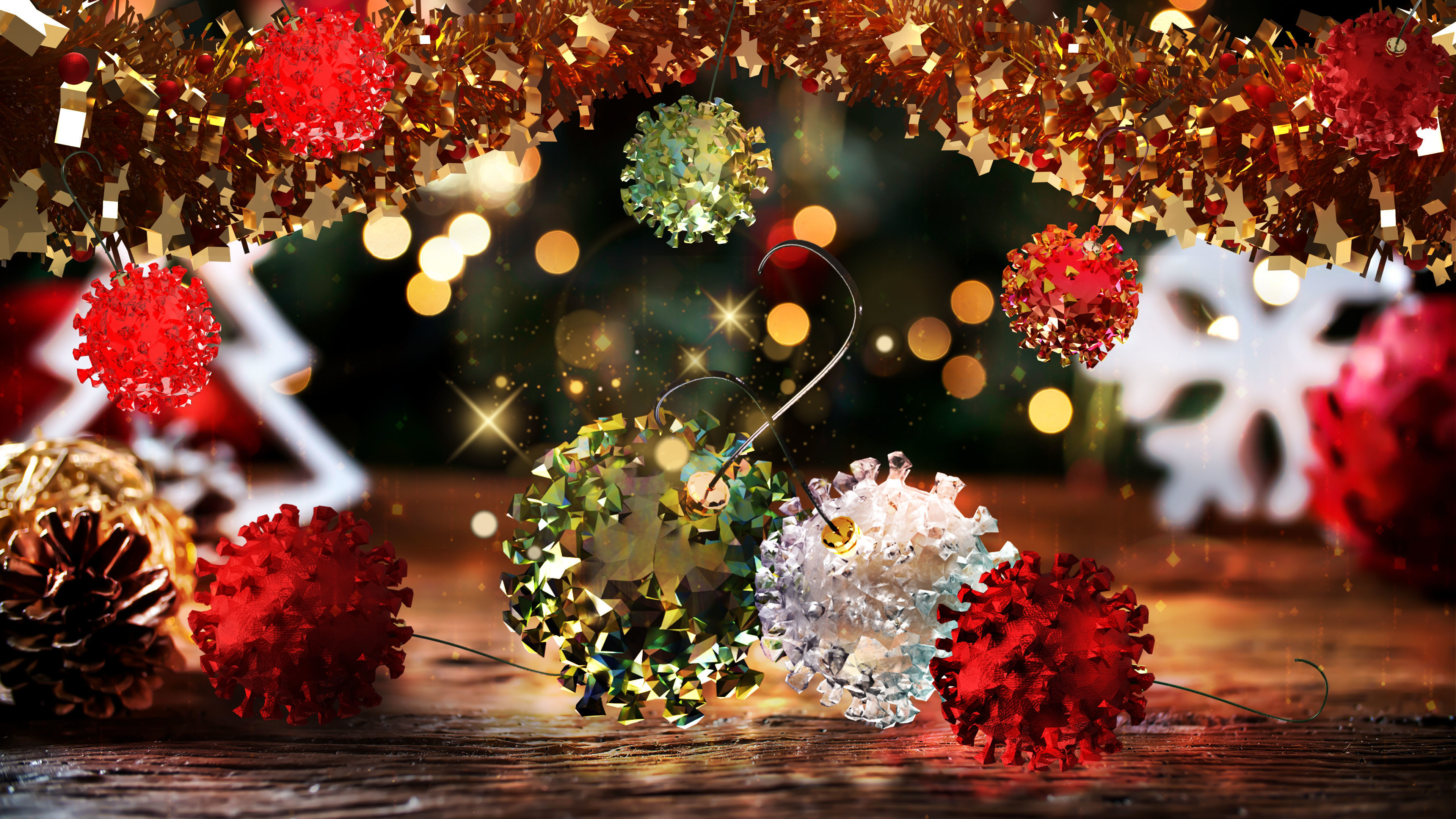 Streamers SET and a ready Garland for Christmas and New year 3D model_5