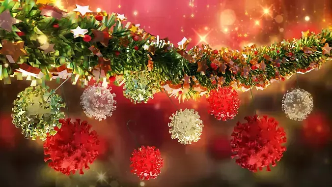 Streamers SET and a ready Garland for Christmas and New year 3D model