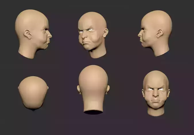 Male Head  Low Poly 3D model 3D model