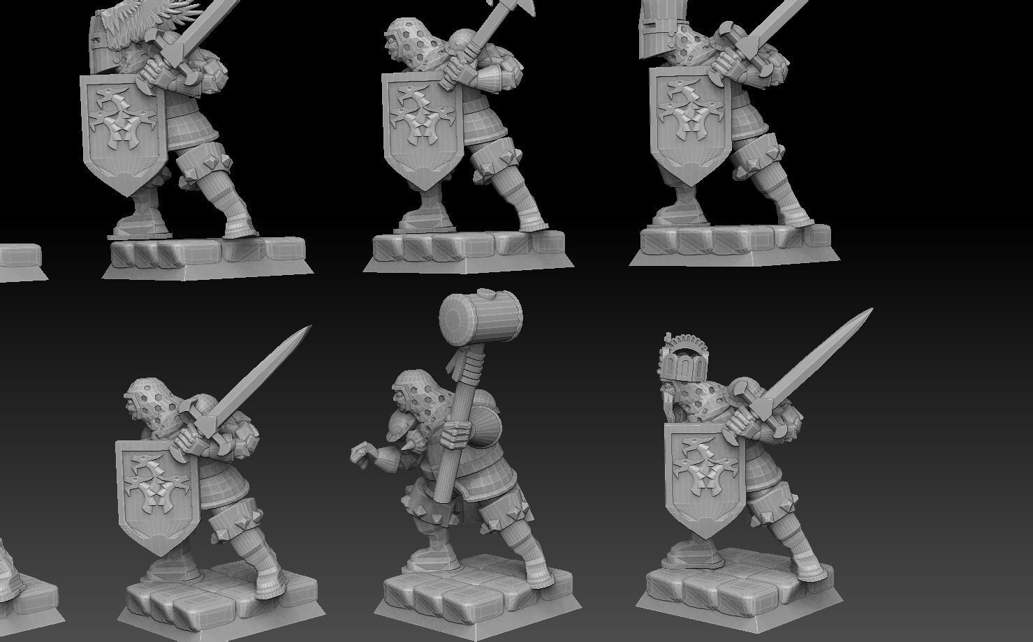 Medieval Knights Megapack 3D print model_9