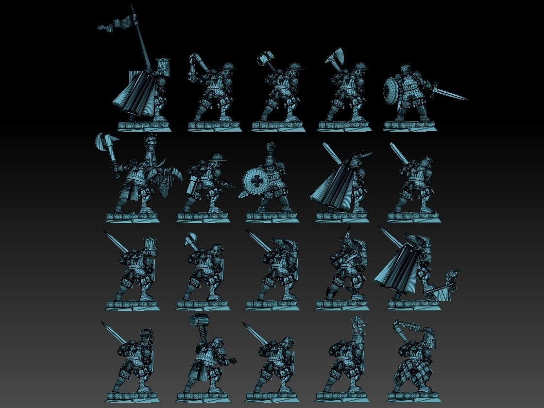 Medieval Knights Megapack 3D print model_16