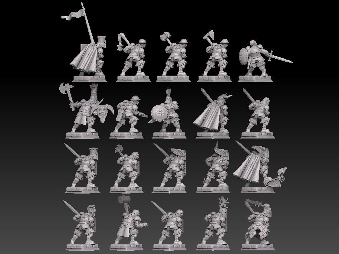 Medieval Knights Megapack 3D print model_3