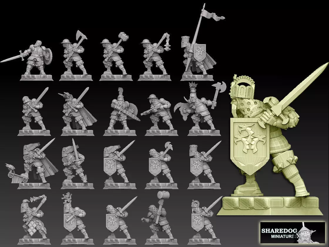 Medieval Knights Megapack 3D print model_0