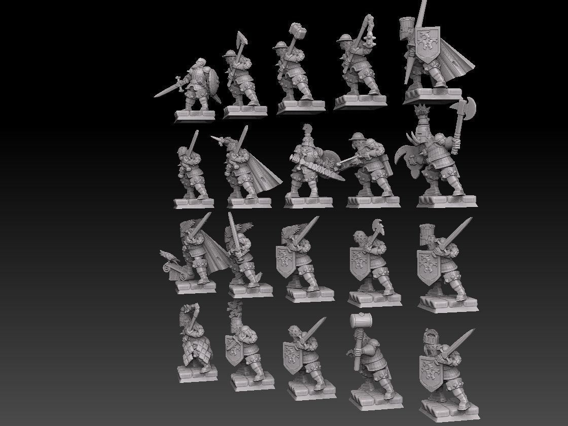 Medieval Knights Megapack 3D print model_11
